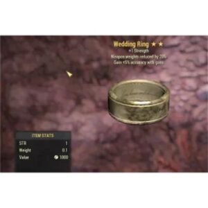 WEDDING RING ( + 1 STRENGTH)(WEAPON 20% WEIGHTS)(5% ACCURACY WITH GUNS)